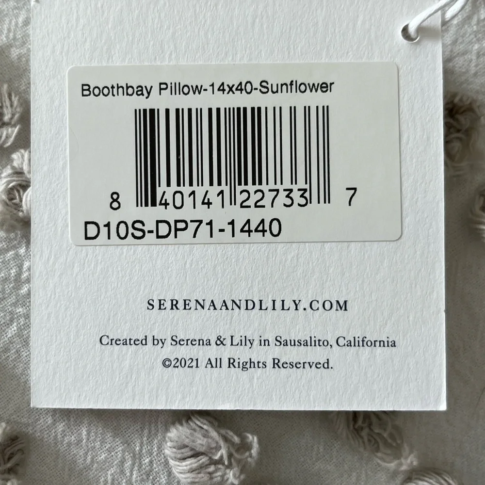 Serena & Lily 100% Linen Boothbay Sunflower 14”x40” Pillow Cover NWT Coastal